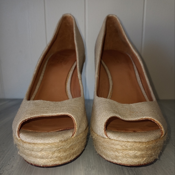 Coach Milan Linen Espadrille Wedges Women's Size 9 - Picture 10 of 16